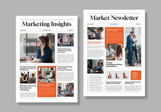 Professional Marketing Newsletter Template Layout