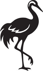 Obraz premium Elegant Crane Silhouette: A minimalist, striking silhouette of a crane, showcasing its graceful form and poise. Captured with clean lines.