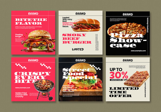 Modern Food Social Media Post Design Template