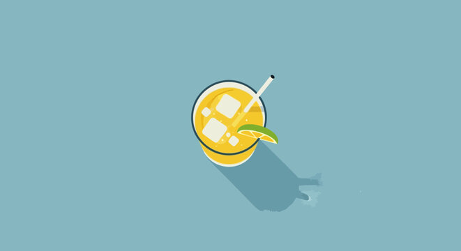 Fresh Lemon Slice with Toothpick and Lime.