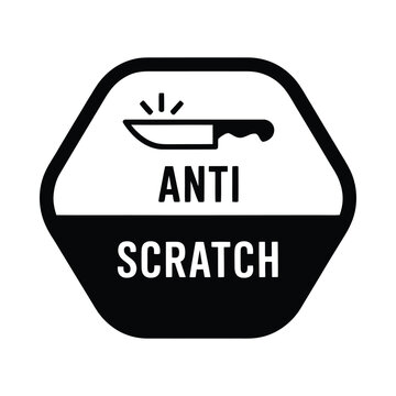 anti scratch icon with knife symbol black and white pictogram