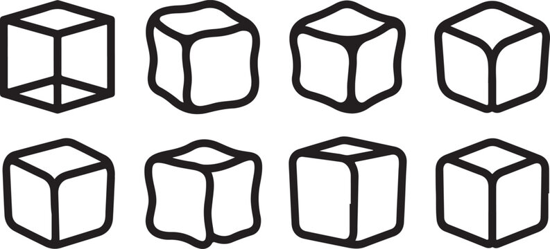 Vector isometric hexagonal prism geometric shapes icons set Vector