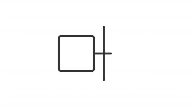 Animated decision tree line icon. Hierarchy flowchart animation. Branching diagram with square blocks. Workflow optimization. Outline element on white background. HD video with alpha channel
