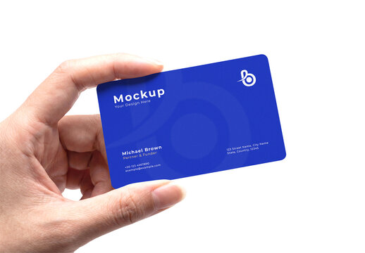 Hand Holding Business Card Mockup