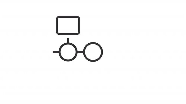 Animated timeline line icon. Task flow organization animation. Step by step infochart. Workflow optimization scheme. Outline element on white background. HD video with alpha channel