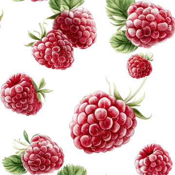 Watercolor seamless pattern of raspberry fudge, isolated on a white background, offering a creative and artistic design. PNG