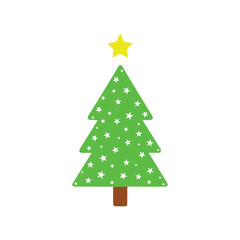 Obraz premium Christmas Tree Vector Icon Colorful Flat Holiday Decoration Tree Sticker Illustration