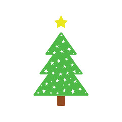 Fototapeta premium Christmas Tree Vector Icon Colorful Flat Holiday Decoration Tree Sticker Illustration