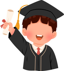 graduation boy student celebration with diploma illustration