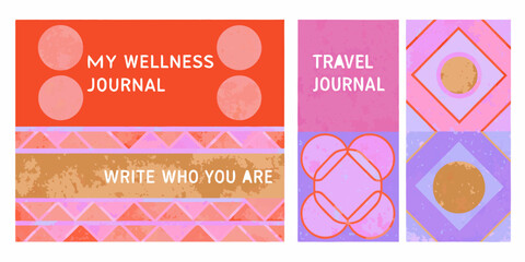 abstract geometric pattern with text wellness journal and travel theme decorative background high quality professional © Ranajit