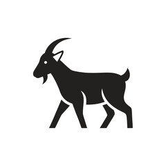 Fototapeta premium Minimalist Goat Silhouette Icon - Vector Illustration for Branding and Logo Design