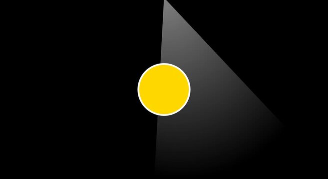 Abstract yellow circle spotlight motion on dark animation background