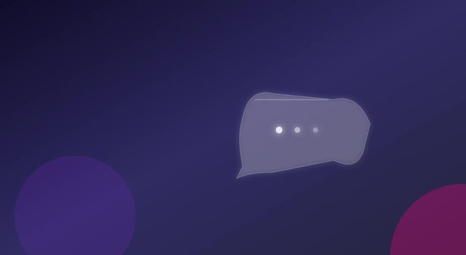 Animated chat bubble with abstract motion animation background