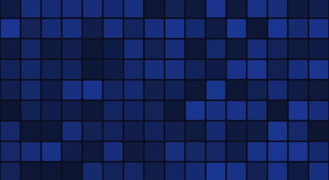 Blue digital grid background, with glowing square, motion pattern animation