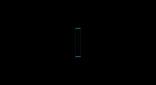 Blue neon square frame pulsing and morphing abstract digital animation