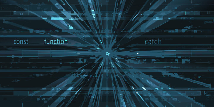 Abstract coding interface with lines and text dynamic digital background in teal tones high quality