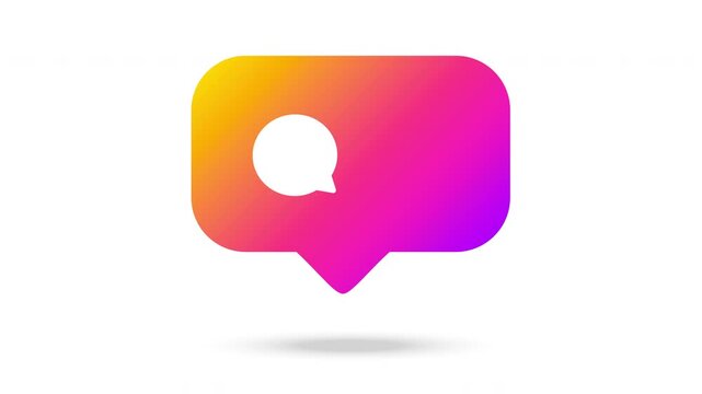 animated comment count numbers Empty speech bubble icon on white background, designed for adding custom.