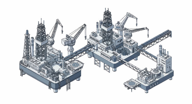 Industrial oil rig construction site.