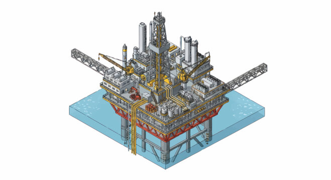 Offshore Oil Rig Platform Structure.