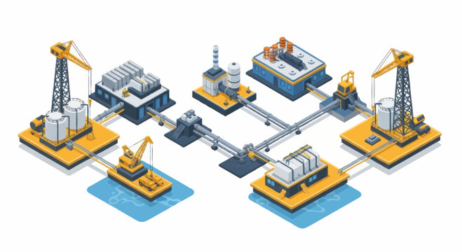 Industrial offshore oil rig platform.