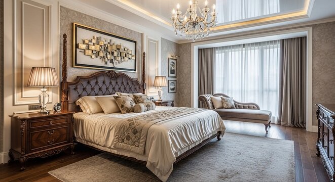 Elegant bedroom interior design