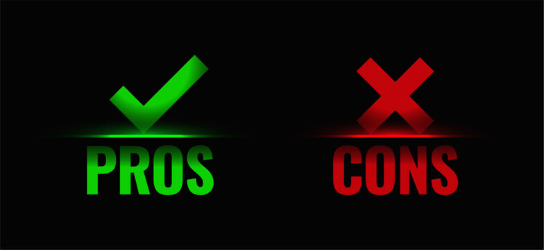pros and cons checkmark sign design
