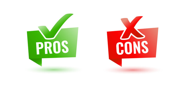 modern style pros and cons checkmark sign design