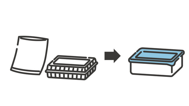 プラスチック容器の代わりにタッパを使うイラスト
