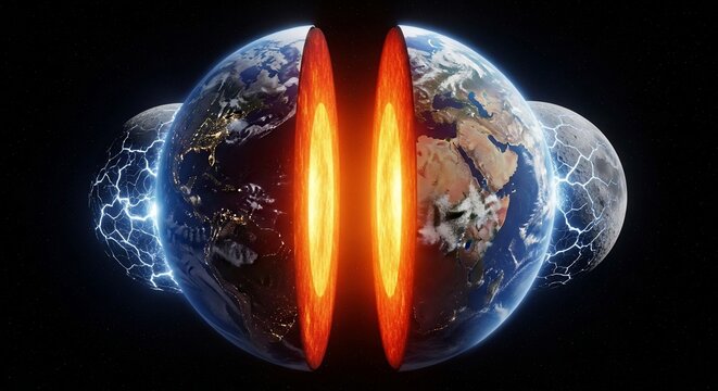 Earth core section illustration