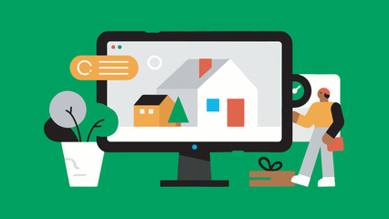 Smart Home Concept Illustration, Connected Devices Vector Design Template © Princess
