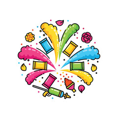 Obraz premium Colorful Holi powder paint tubes.
