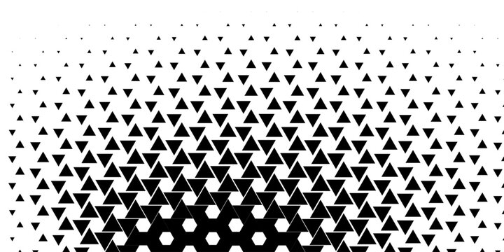 Abstract geometric black and white graphic design triangle halftone pattern