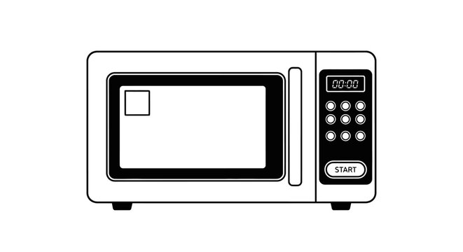 Microwave oven illustration isolated on white background for design element
