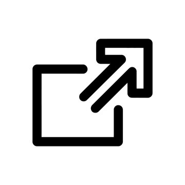 Black and white expand arrows icon a symbol for fullscreen or external link