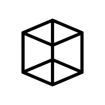 Isometric cube line art a minimalist geometric representation
