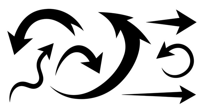Number five arrows swirling circular motion isolated transparent background