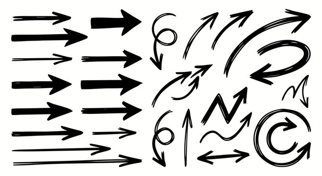 Handwritten number twelve arrows pointing isolated transparent background