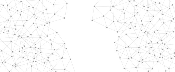 Abstract technology dot and line connection digital hi tech design concept background. Space for text. Vector illustration. Global network connection. Big data complex with compounds. © Rayhan