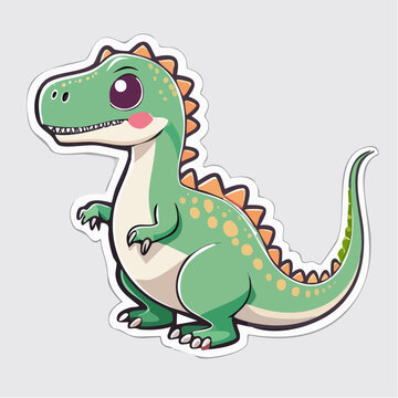 Cute Cartoon Dinosaur Sticker