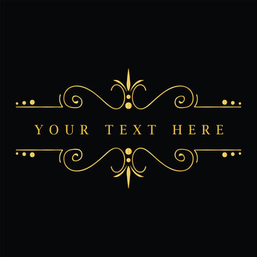 Ornate floral flourish with decorative scrollwork and customizable text space