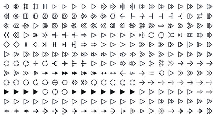 Arrow icons set directional graphic elements © Ziloong