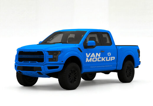 Realistic Pickup Truck Mockup
