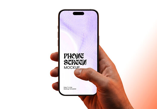 Hand Holding Smartphone Mockup