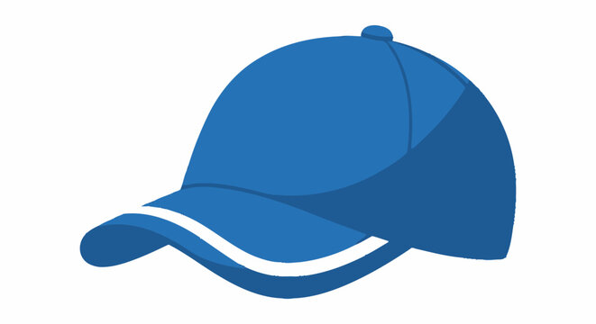 Blue baseball cap graphic isolated on white background for design