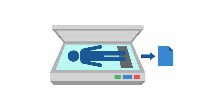Human figure being scanned into a digital file format