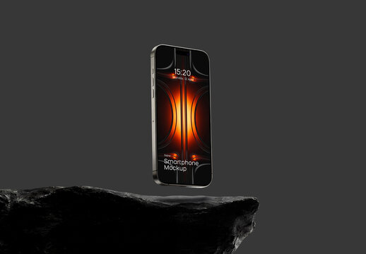 Mobile Phone Screen Mockup on a Dark Surface