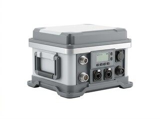 Obraz premium Gray and silver rugged portable electronic device with digital display and multiple ports gray device