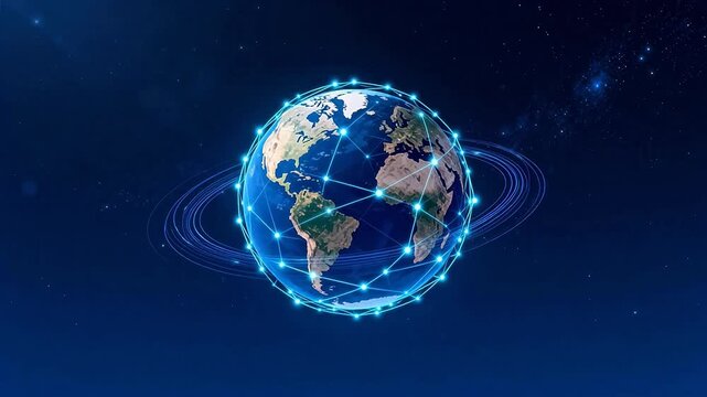 Globe with network connections