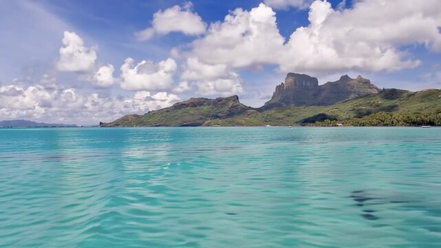 Bora Bora Island, French Polynesia. Aerial view of the island.