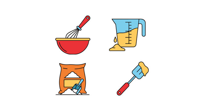 cake batter Line art vector clean abstract minimal